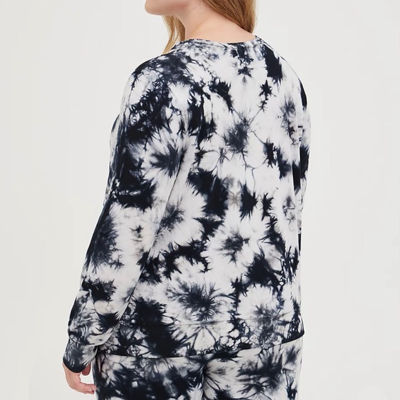 SET: Torrid Dream Fleece Tie Dye Black & White Sleep Sweatshirt/Legging 1X - Picture 3 of 14